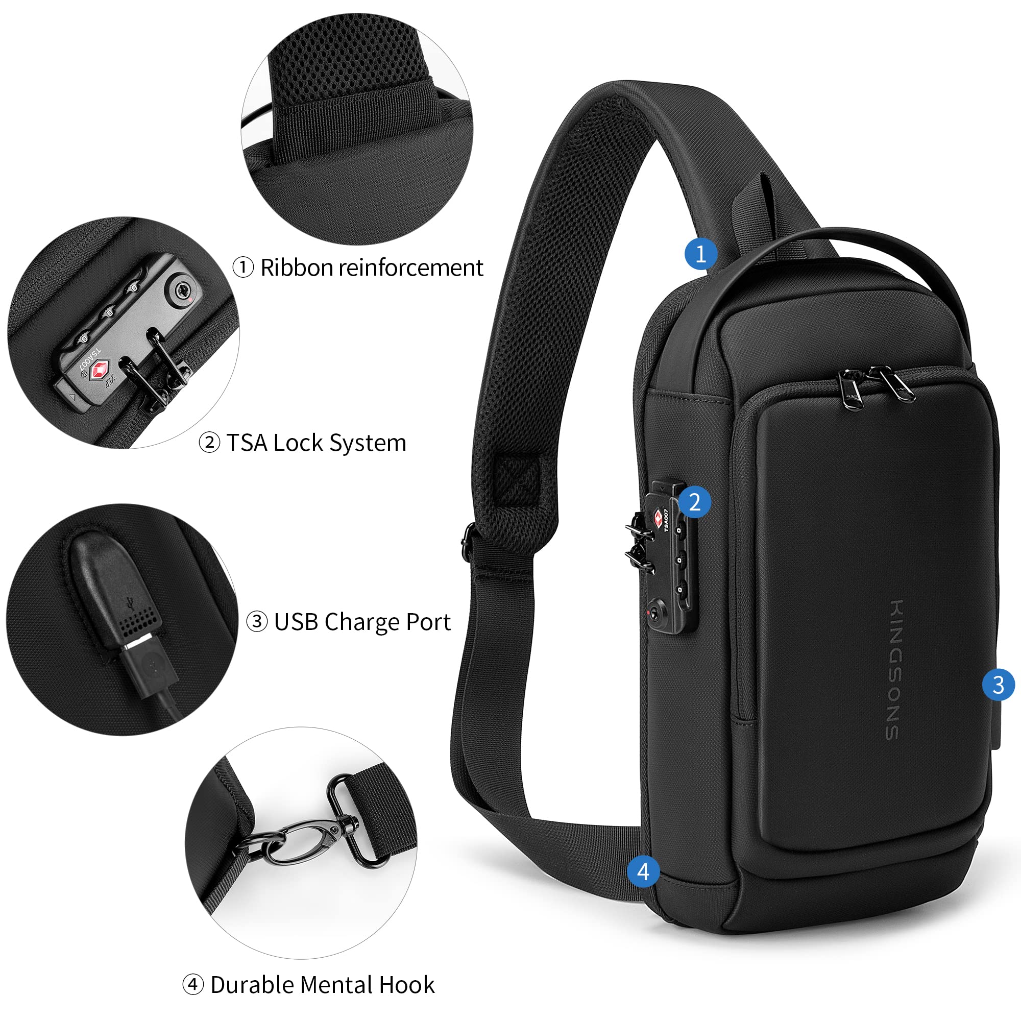 VGOAL Men's Daypack Backpacks Casual Daypacks, 3211w-black, S, Mochilas sling