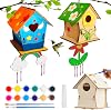BELLOCHIDDO Bird House Kits for Kids Ages 4-8 - DIY Birdhouse Kit for Kids to Build and Paint,Wooden Arts and Crafts for Kids Girls Boys Toddlers Ages 8-12 4-6 6-8,Art&Craft for Kids Ages 8-122 Pack
