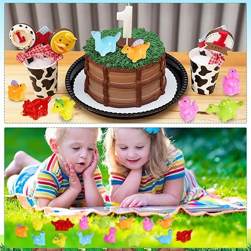 Miniatura 6 de Poen 96 piezas de mini figuras de dinosaurio de resina pequeños juguetes de dinosaurio de jardín de hadas, mini dinosaurios pequeños realistas