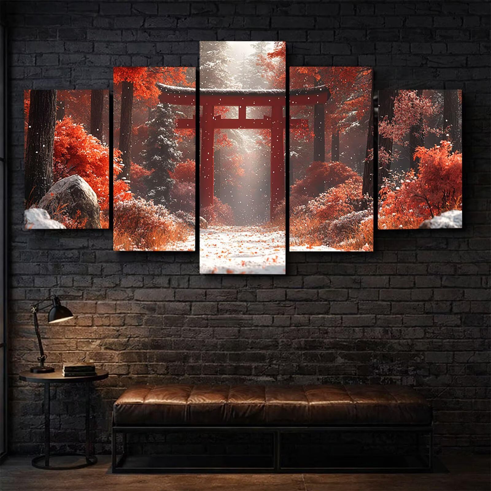 5 Pack Leuchtend Malen Nach Zahlen Erwachsene Torii Drei Größen YCBZ-1070 | DIY Set Erwachsene mit Pinselset Acrylfarben Set Fünf Leinwand zum Bemalen Baum für Deko Wohnzimmer Geschenke für Frauen