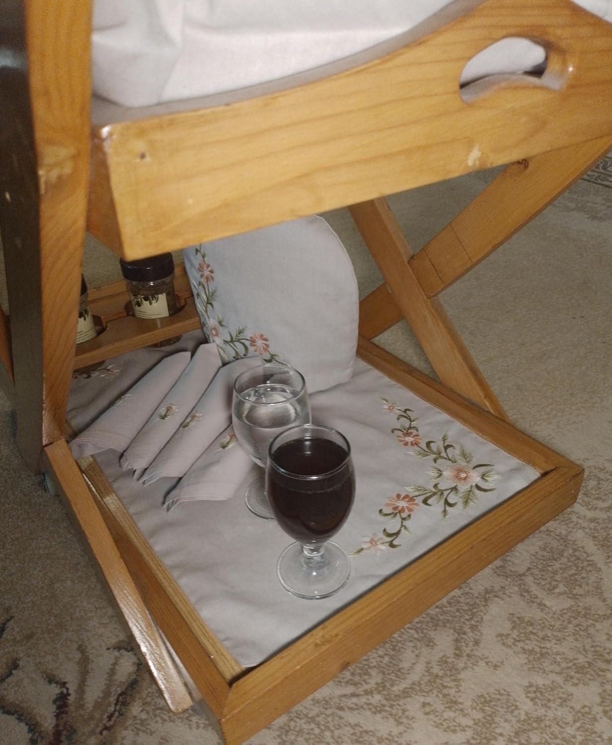 Handmade Embroidered Floral Cloth Tea Cozy, Trolley Mats, Napkins, Tissue Box Cover