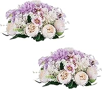 Vista 10 de Bolas de flores artificiales para centros de mesa: 2 piezas de rosas rojas para centros de mesa, arreglos florales, centro de mesa para bodas