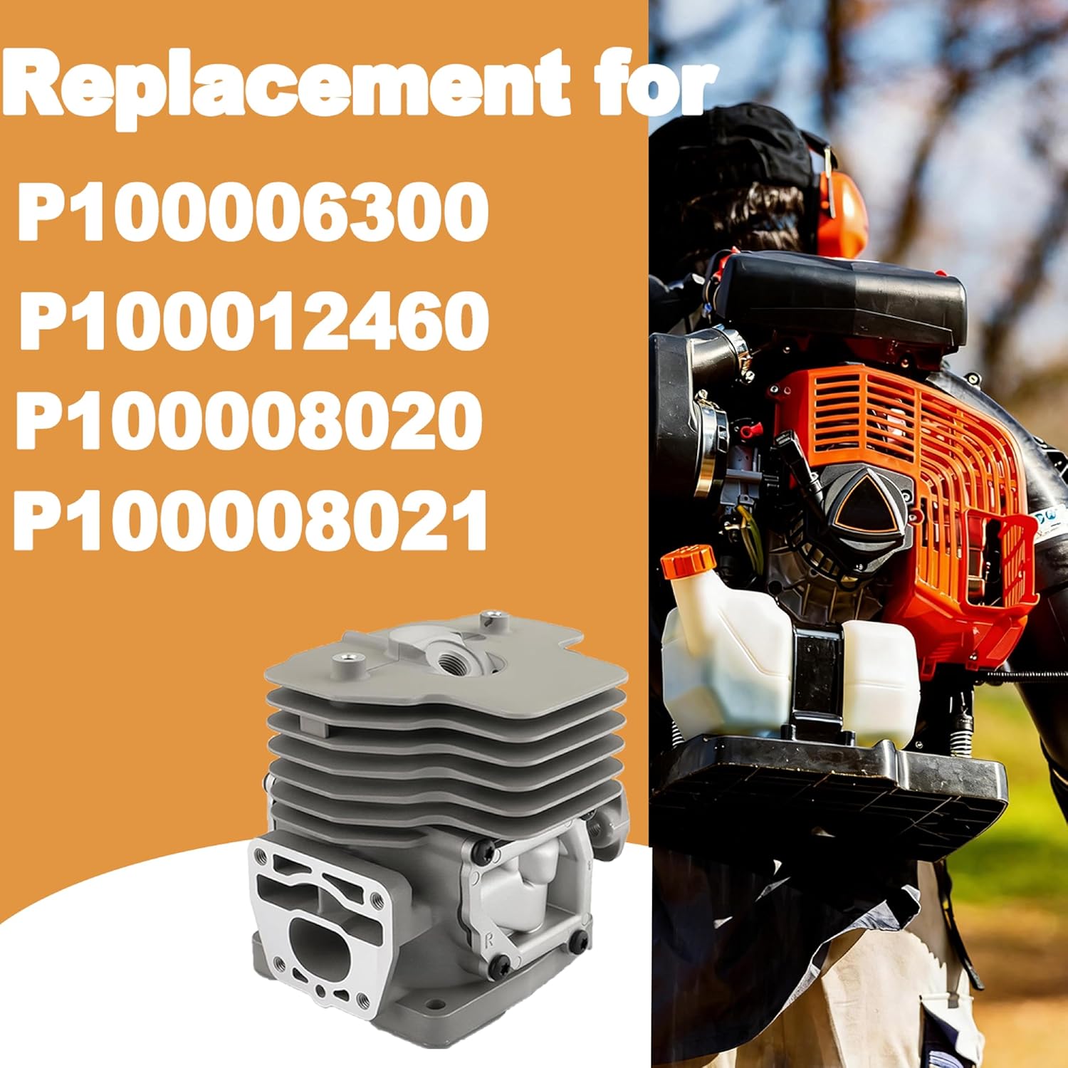 Cylinder Piston Kit P100006300 Compatible with Echo PB-8010 PB-9010 PB-7910 Shindaiwa EB810 EB810RT EB910 EB910RT Replace P100012460 P100008020 P100008021