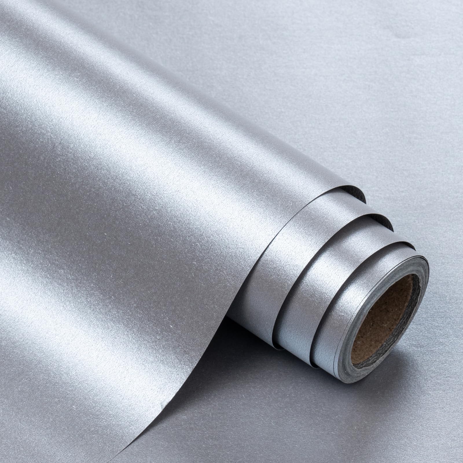 WRAPAHOLIC Solid Color Pearl Glossy Wrapping Paper,Silver Matte Gift Wrapping Paper - Perfect for Baby Shower,Party,Birthday,DIY Bouquet,Wedding(17in x 32.8ft Roll, 46 Sq. Ft)
