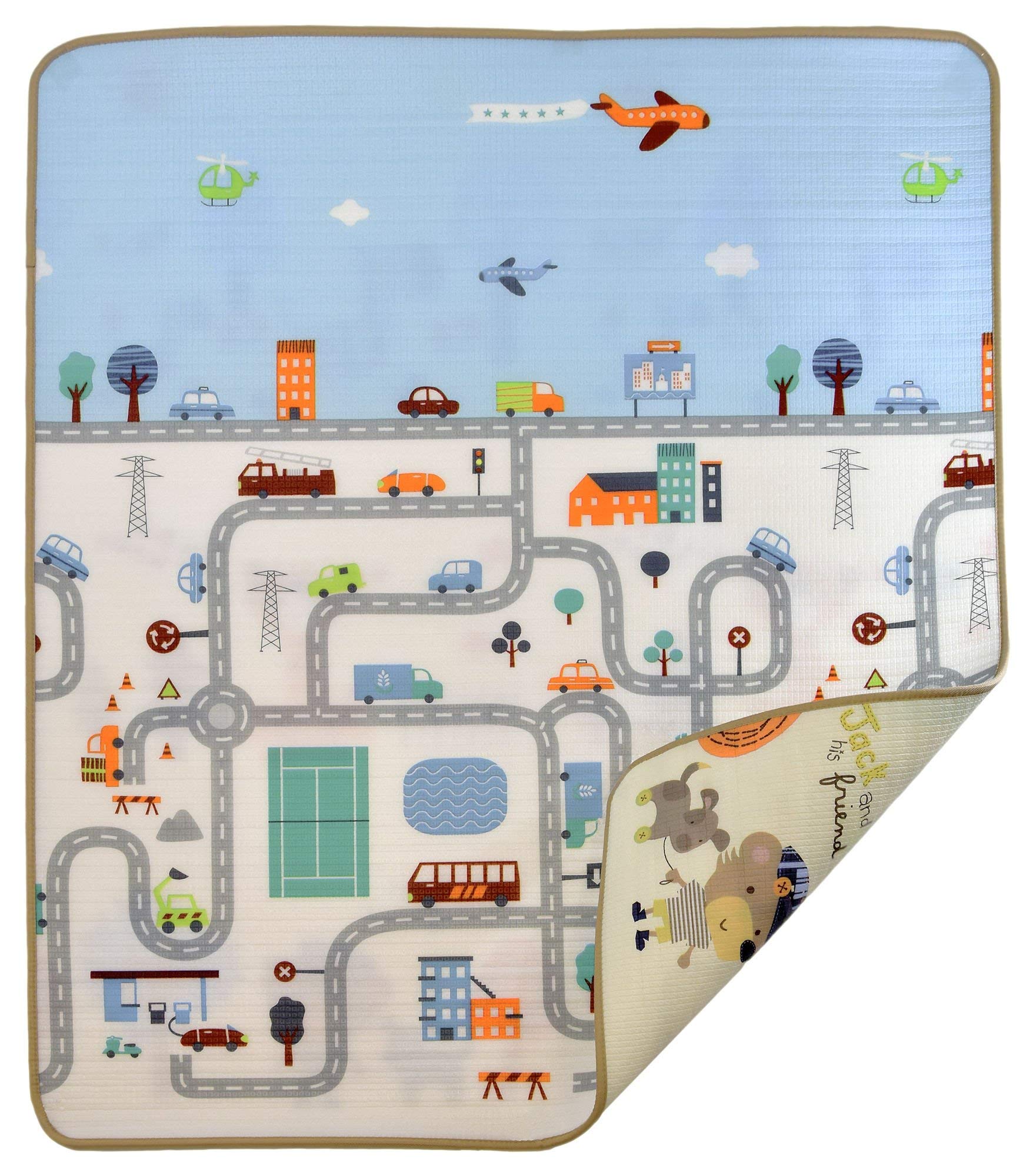 Tapis Jeu Bébé Humbi 120x180 Cm - Mousse XPE Double Face - Imperméable Pliable - Sécurité Certifiée