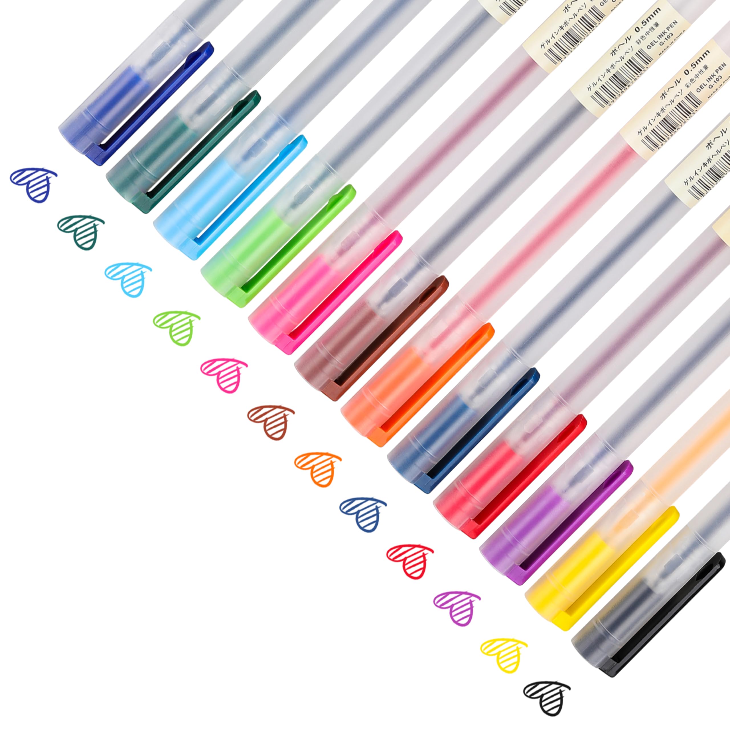 RIANCY Colorful Pens Gel Pens Colored Pens Gel Ink Pen Ballpoint Pen for Bullet Journaling Cute Color Pens Writing Drawing Coloring Japanese Stationery Korea Fine Point Pen Office School Supplies
