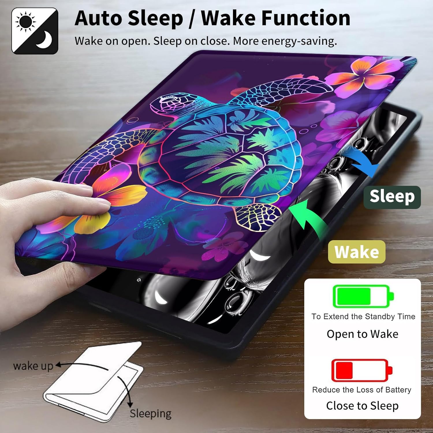 for Amazon Fire HD 10 Tablet Case 13th Generation 2023 Release,360 Degree Rotating Swivel PU Leather Stand Flip Folio with Auto Wake/Sleep Cover for Fire HD 10 Tablet 2023,Glitter Sea Turtle