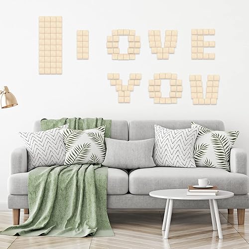 Miniatura 6 de Coopay 120 piezas de cuadrados de madera sin terminar de 2 pulgadas, rebanadas de madera natural, recortes cuadrados de madera para pintar,