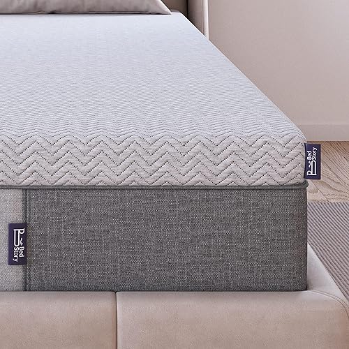BedStory Extra Firm Mattress Topper 3 Inch King Size, Extra Firm Foam Bed Topper for Pain Relief, Copper Gel Bamboo Charcoal Green Tea Cooling Pad