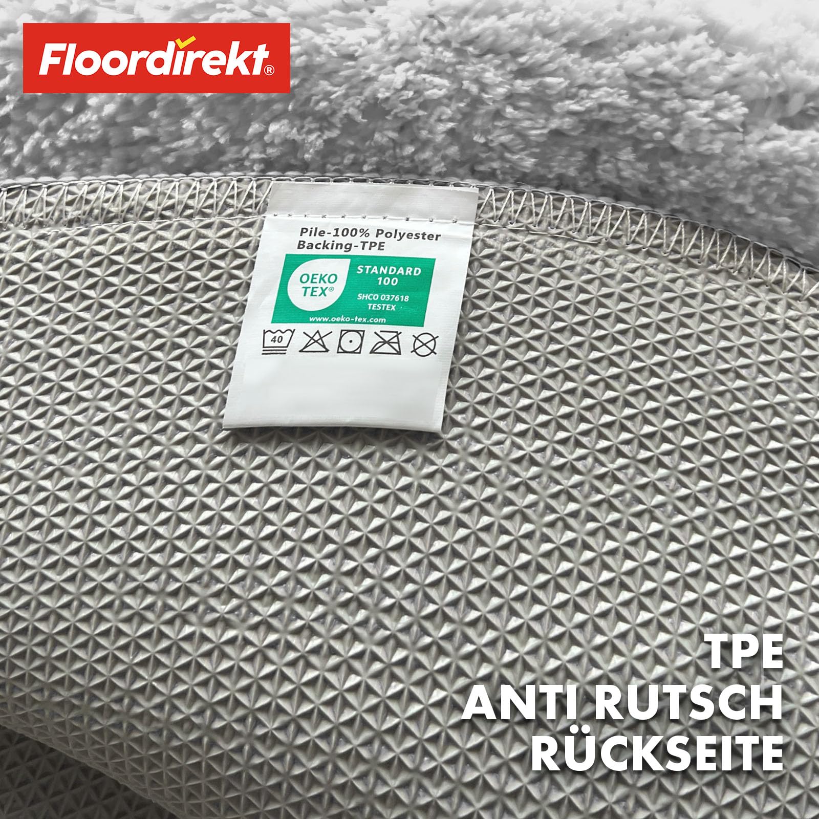 Floordirekt Badematte Sky Soft | Eckig & Rund | Badezimmerteppich | Extra flauschig | rutschfest & Schnell trocknend | Viele Farben & Größen (Rund | Ø 120 cm, Weiß)
