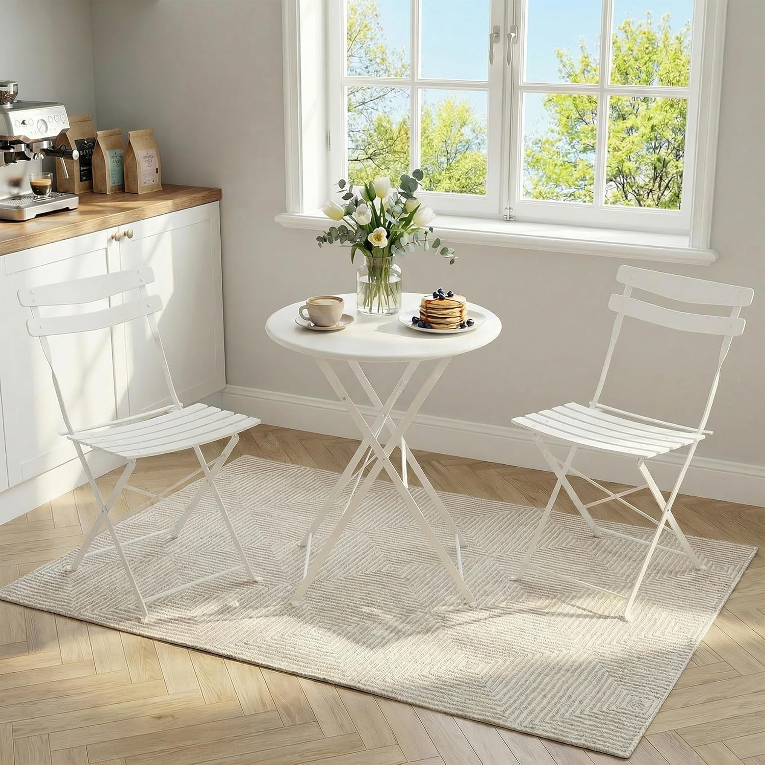 IDEALHOUSE Bistro Table and Chairs Set of 2, White