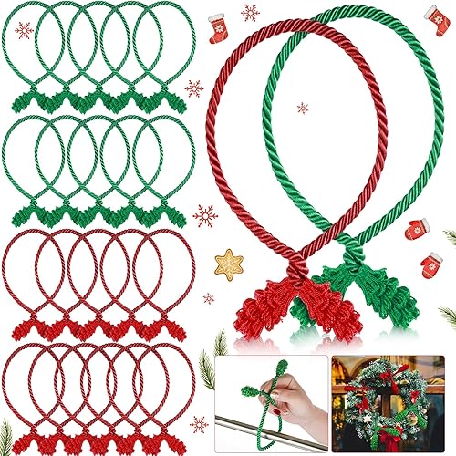 Guirnalda decorativa de Navidad, 21 unidades, para decoración de Navidad, ideal para fiestas de Navidad, decoración del hogar (rojo, verde)