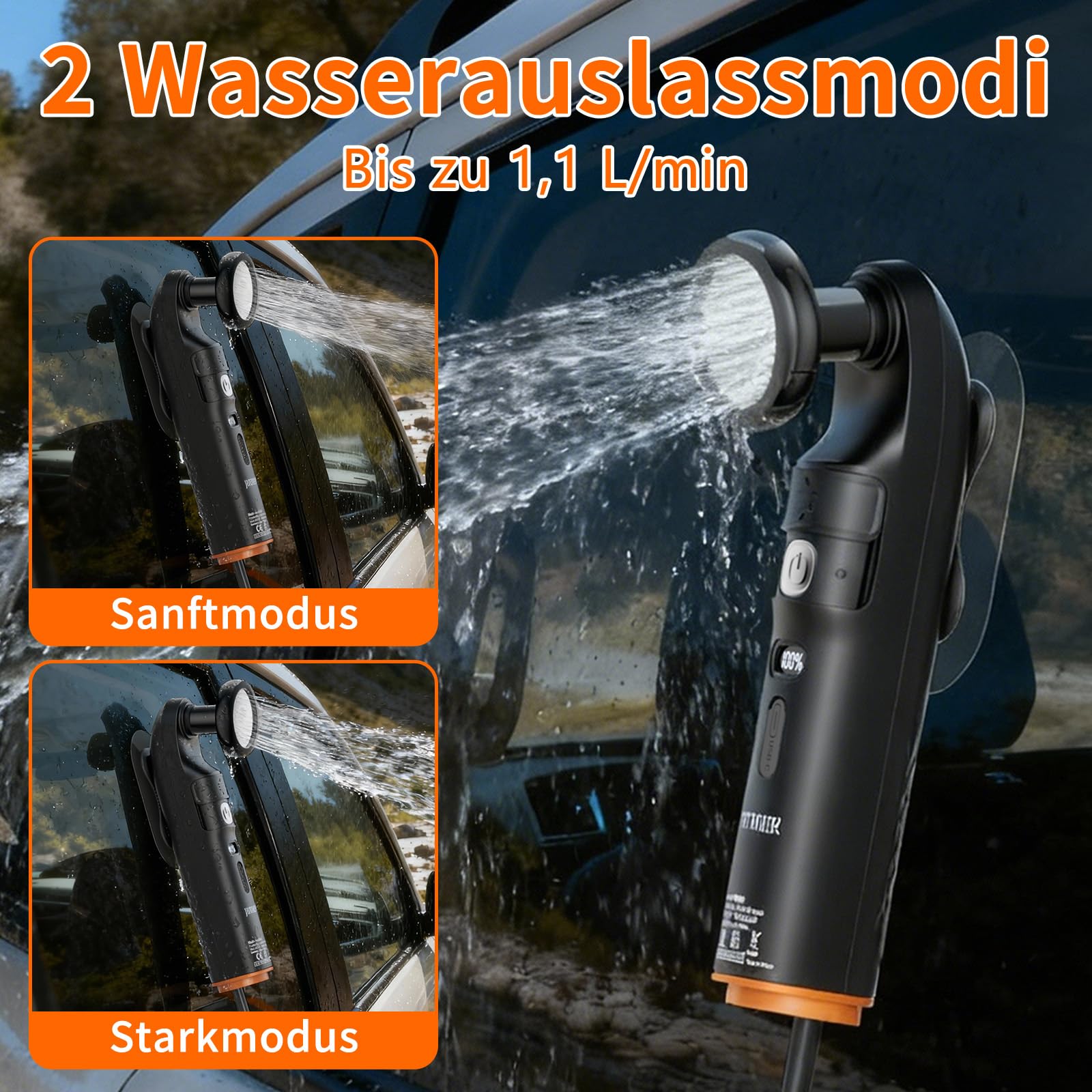 Tragbar Po Dusche Elektrisches Bidet, 2.5L Wassertank für Reise Outdoor & Wandern, ersetzt Feuchtes Toilettenpapier, ideal für Männer, Frauen, Schwangerschaft & Reisen,Duschbrause