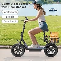 Vista 3 de VOLPAM Scooter eléctrico para adultos, scooter eléctrico plegable para adultos, motor de 500 W, velocidad de 22 MPH, rango de 27 millas, neumáticos