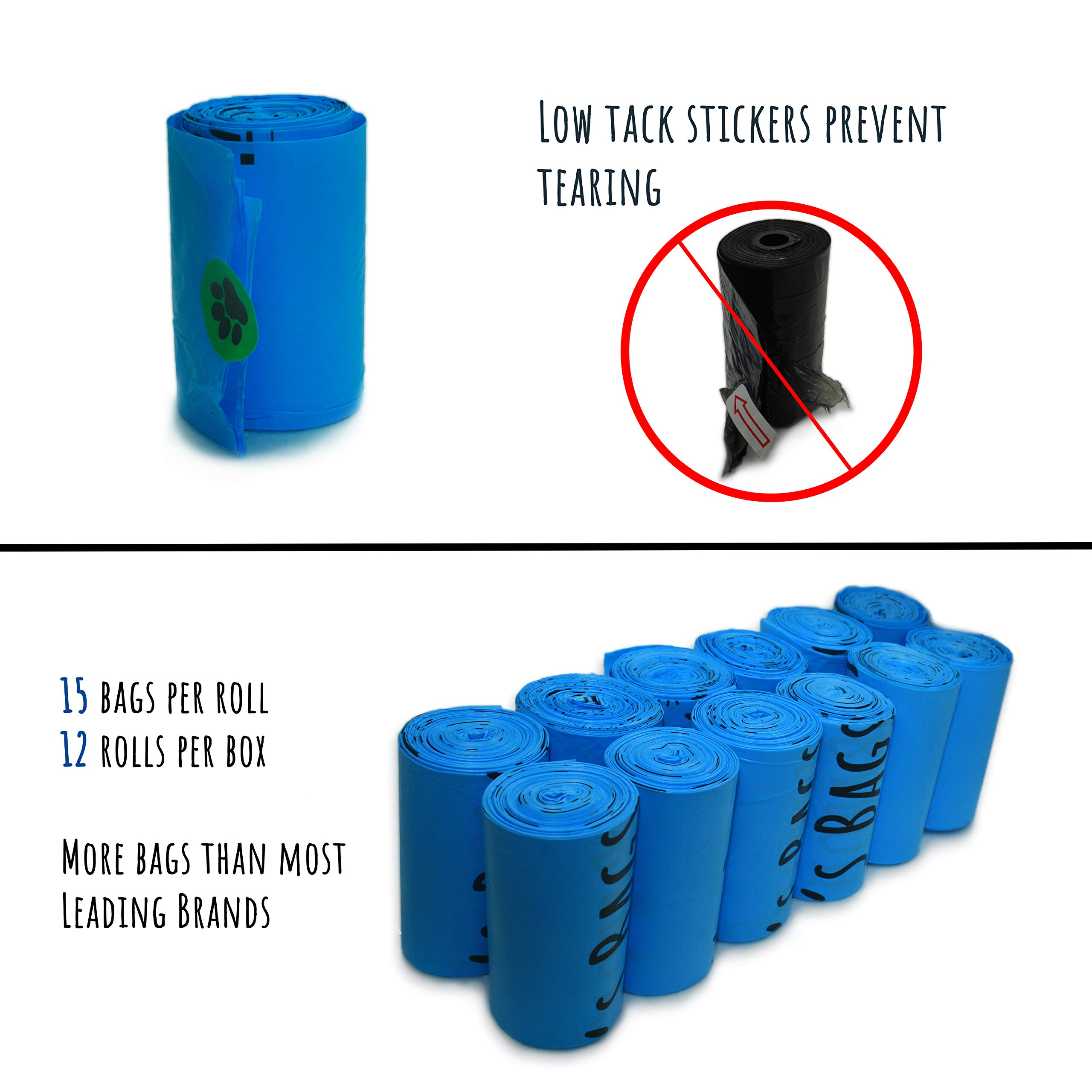 180 bolsas biodegradables para excrementos para perros, bolsas de basura compostables para mascotas a base de almidón de maíz, repuesto de bolsas de arena ecológicas para gatos, certificado ASTM D6400