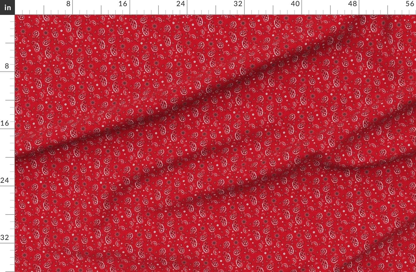 Spoonflower Fabric - Western Paisley Country Cowboy Cowgirl Mountain Printed on Organic Cotton Sateen Fabric by The Yard - Sewing Quilting Apparel Home Decor