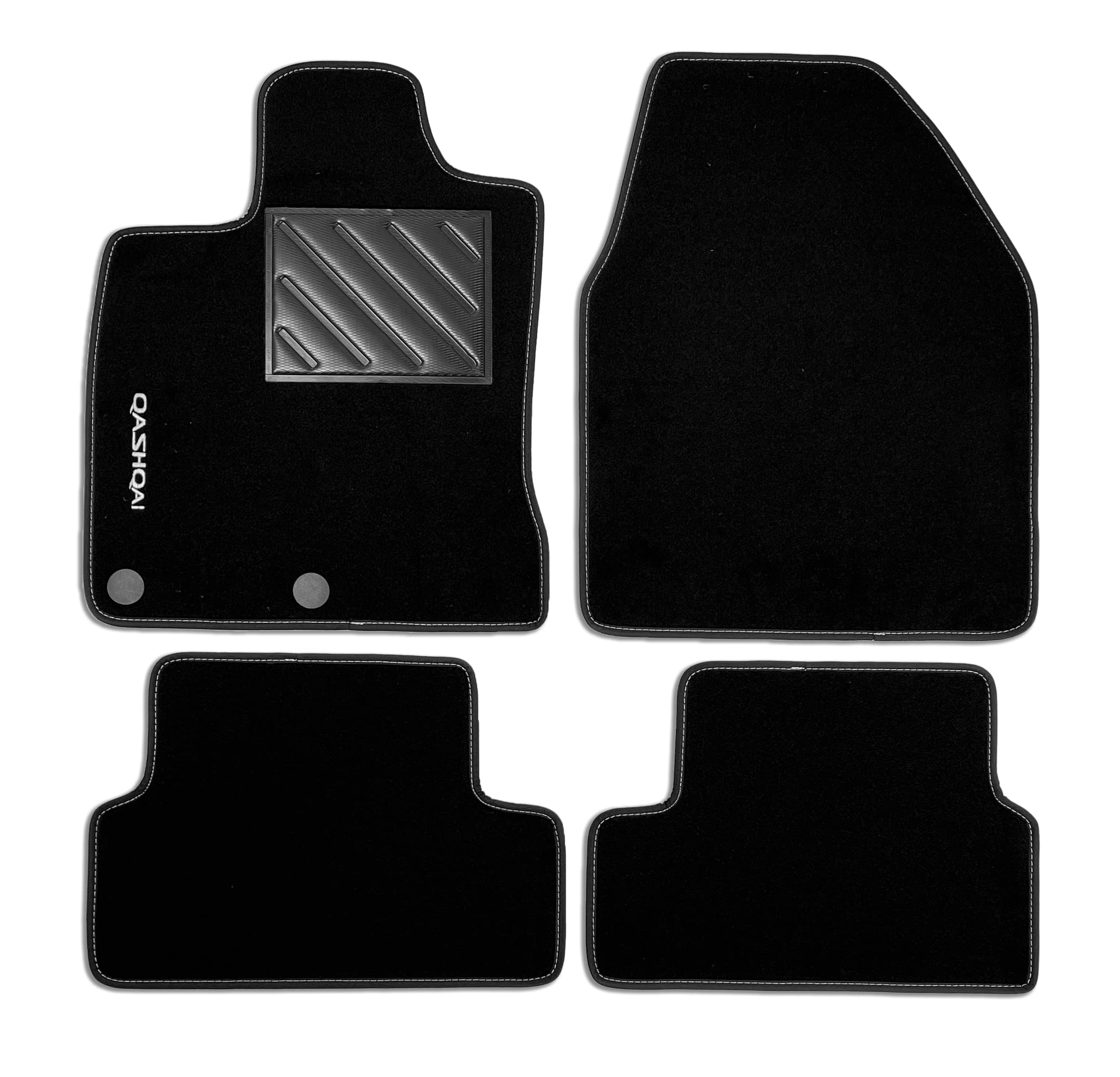 Tappetini compatibili per Qashqai dal 2008 al 2014 (J10) con clip,1 logo e battitacco