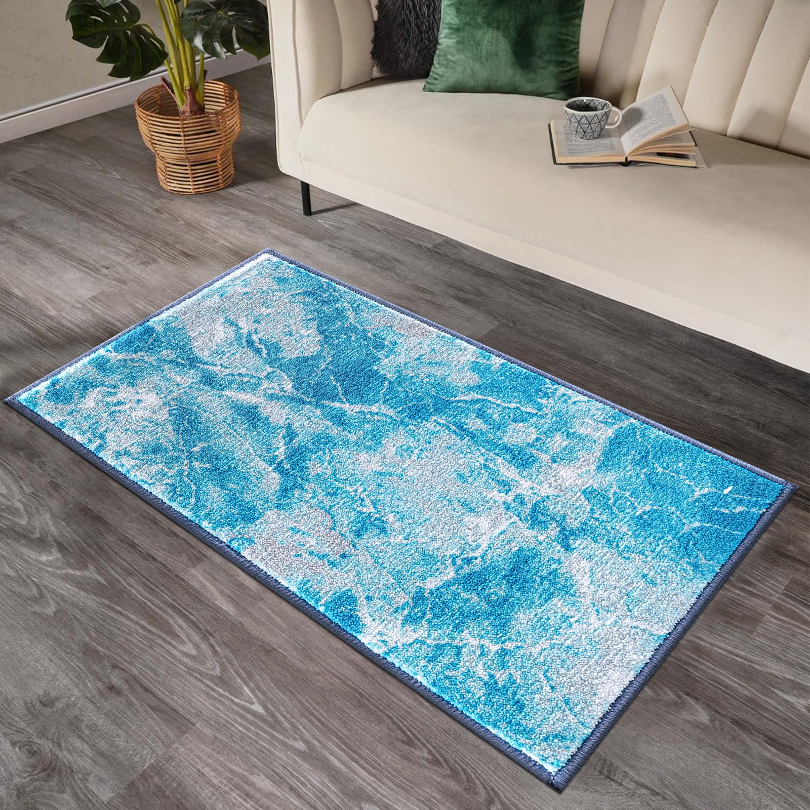 renoazul® Carpet Runners for Hallways Non-Slip Long & Wide Heavy-Duty Plain | 80 x 300 cm Super Absorbent Indoor Stair Carpet and Kitchen Anti-slip Floor Mats - Greeky Rug - Grey & Black — view 99