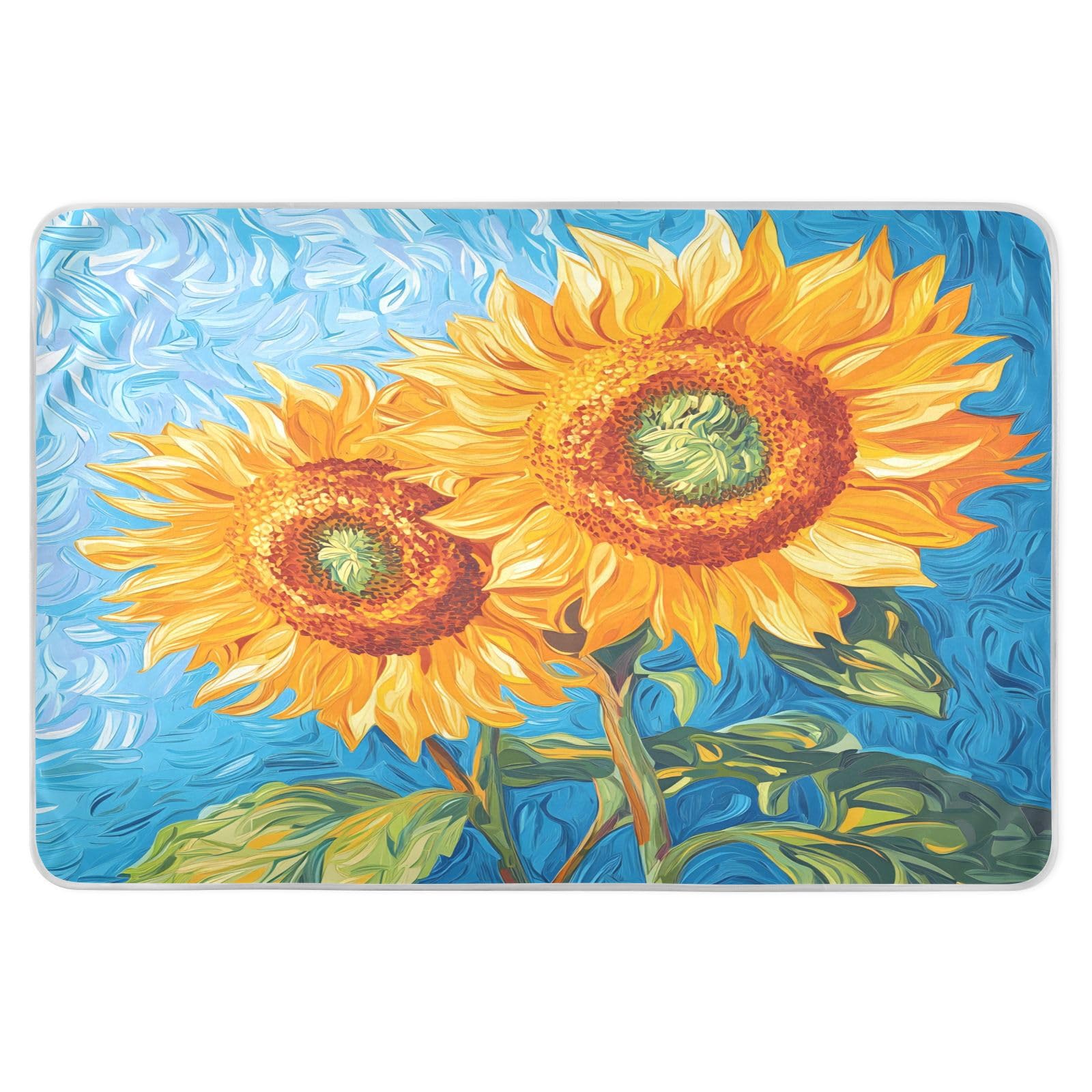 CEBUGI 34” x 52”Washable Underpads Heavy Absorbency Waterproof Incontinence Bed Pads Sunflowers Pee Pads for Adults Kids and Baby