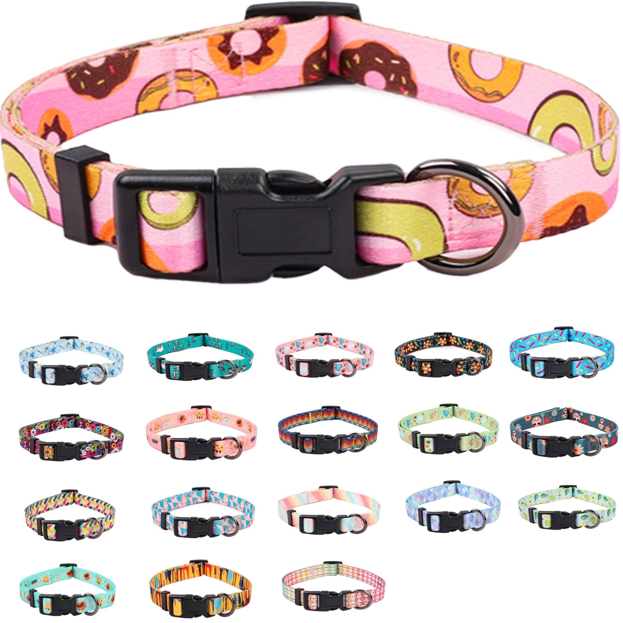 COSYHOMELONDON Dog Collar for Small Dogs Cute Small Medium Large Dog Pet Collar, with Floral Patterns