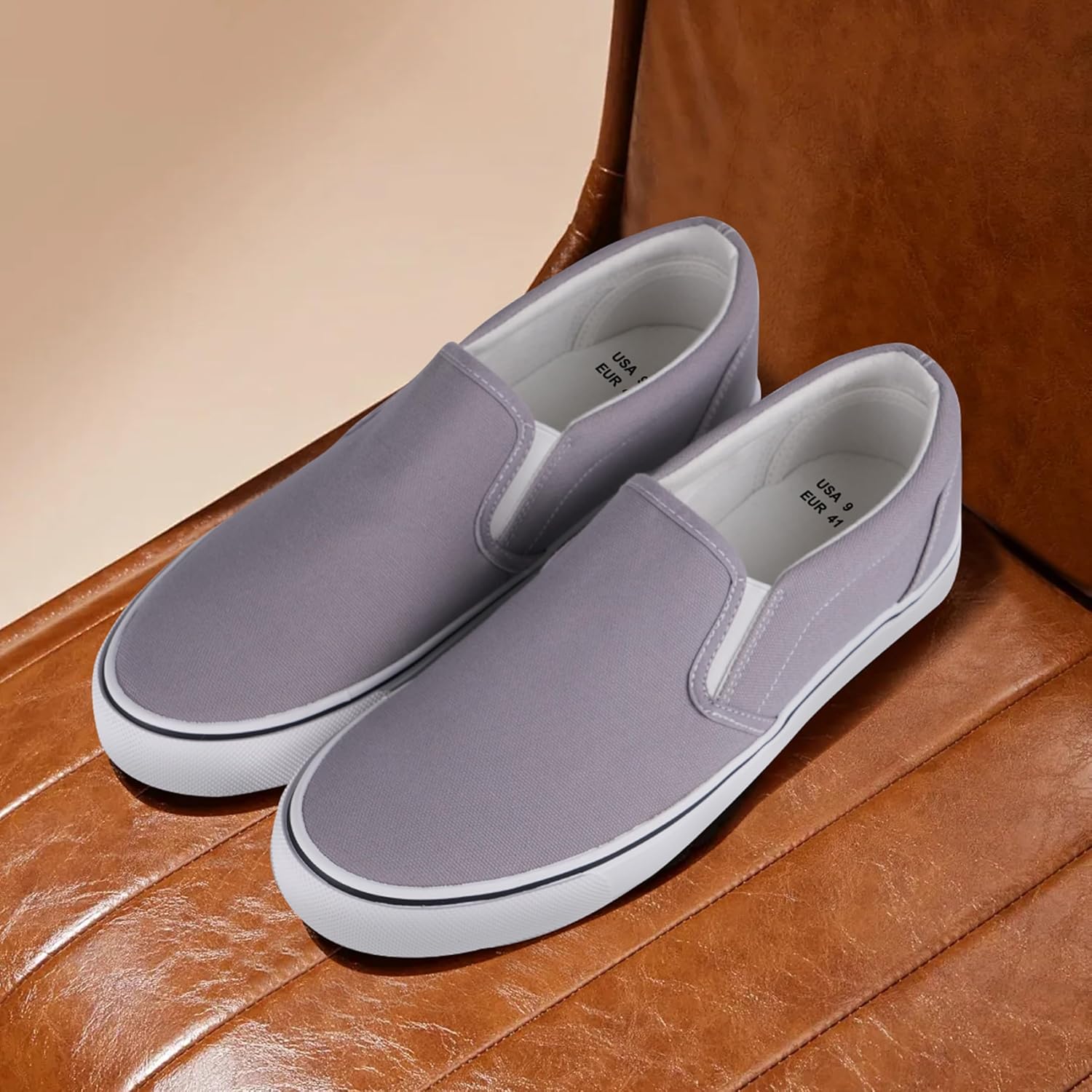 Mens Classic Slip on Canvas Shoes Casual Loafers Fashion Sneakers - Image 2
