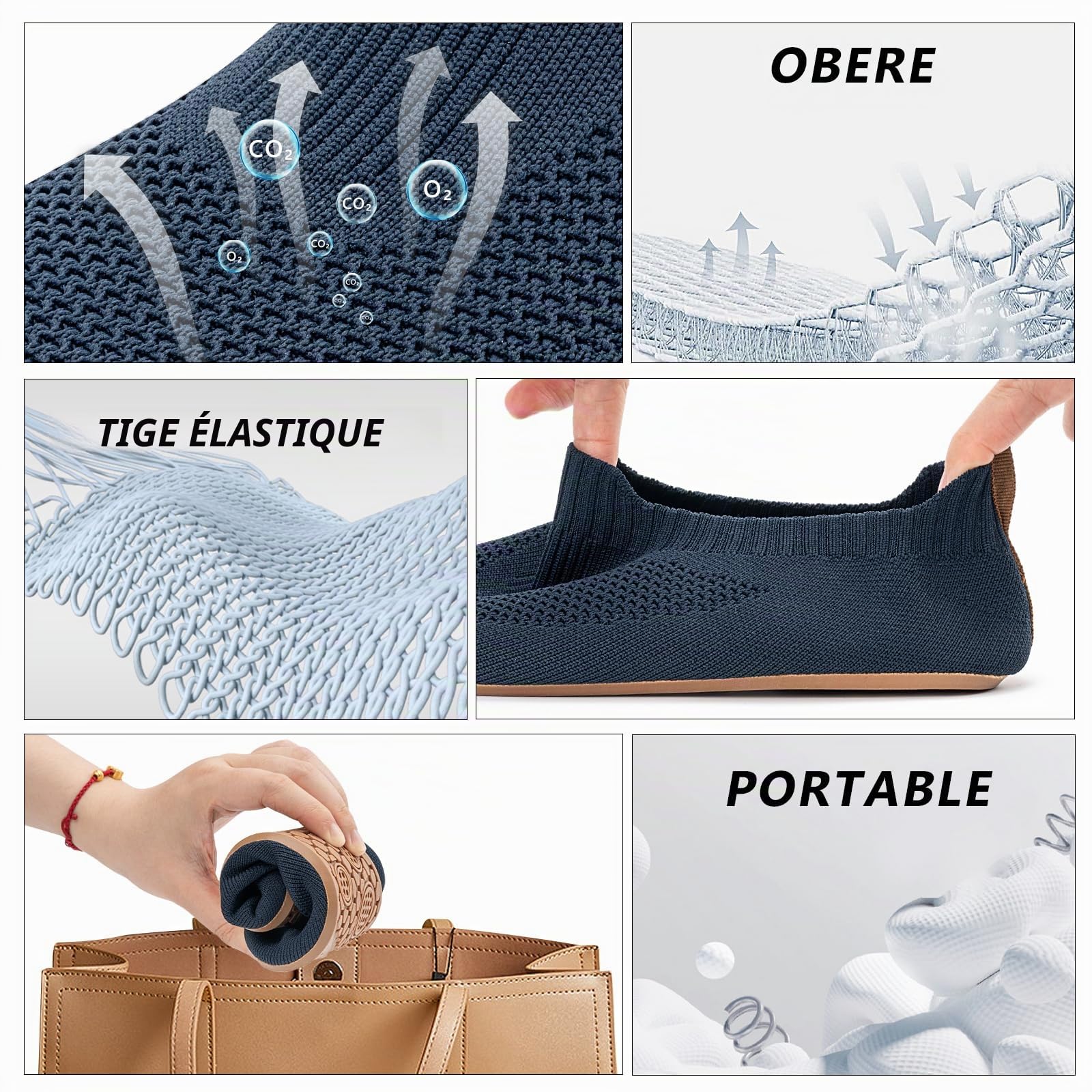 KOWAYI Chaussons Homme Antidérapantes Pantoufles Atmungsaktiv Confort d'intérieur Slippers Semelle en Caoutchouc Unisex Maison Chaussures