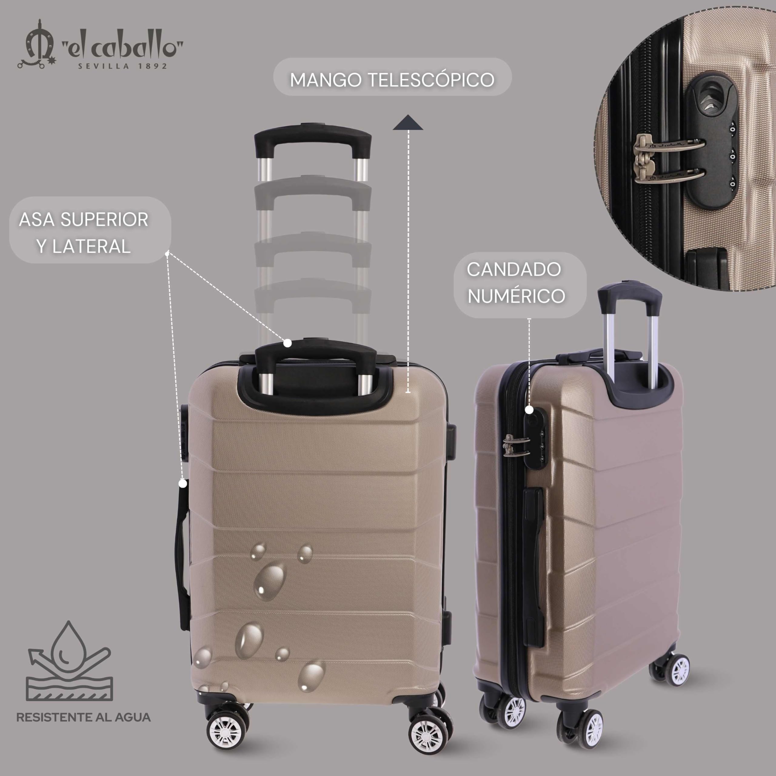 EL CABALLO - Maleta Cabina 55x40x20- Maletas de Viaje - Maletas de Viaje Cabina Apta para Ryannair- Trolley Equipaje para Avion Resistente con 4 Ruedas de 360º y candado numérico — view 5
