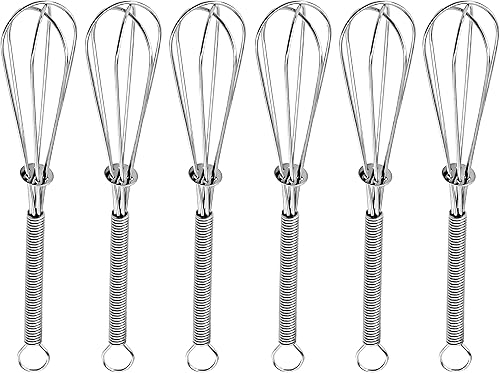 Vista 12 de Anaeat Mini batidores de alambre, juego de 2 batidores portátiles de acero inoxidable para cocina y batidor de huevos con alambre grueso, globo