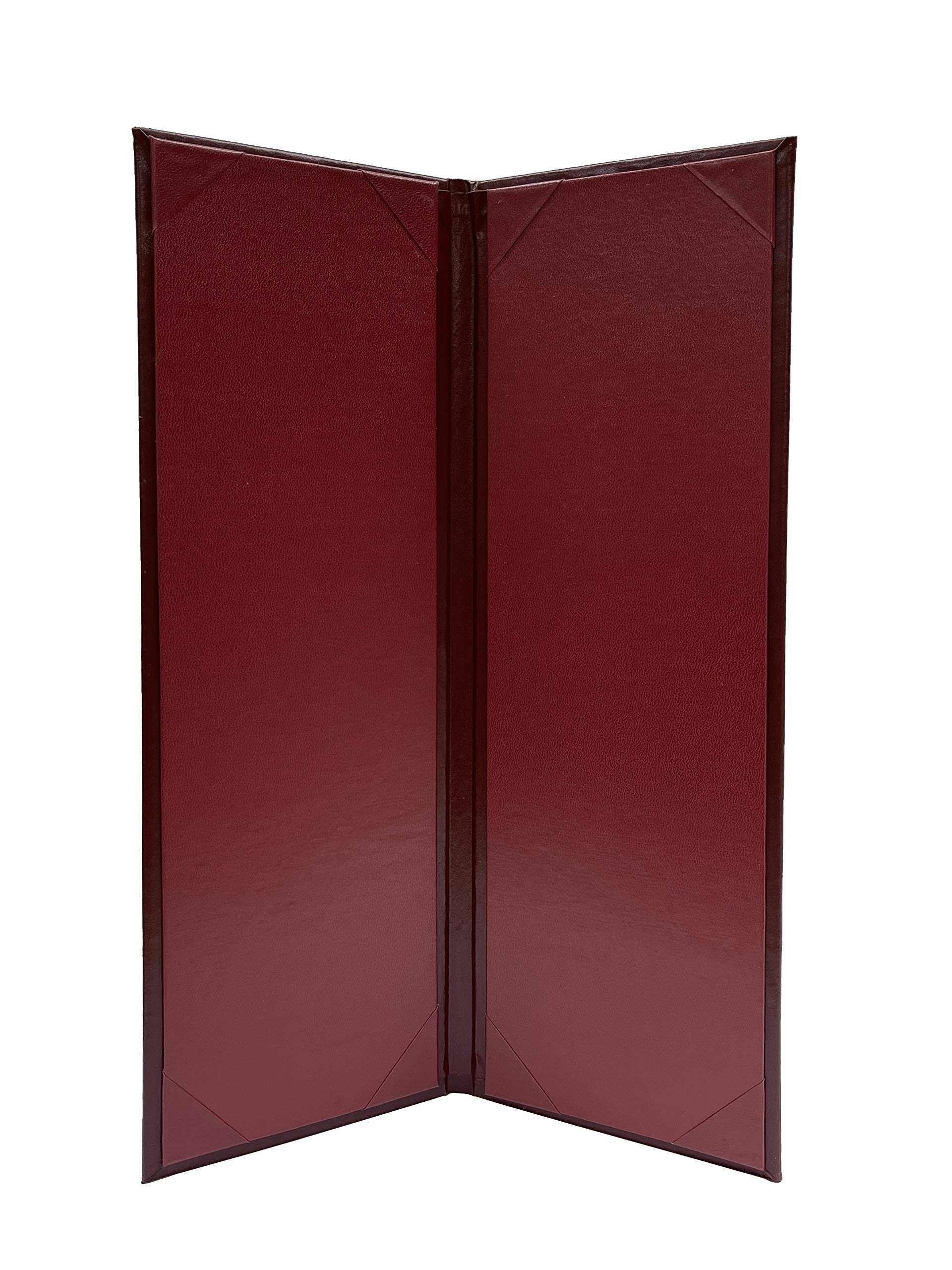 5 Pack of Goodsmart Columbia Casebound Menu Covers with Interior Album Corner Pages (Burgundy, 2 View - 4.25