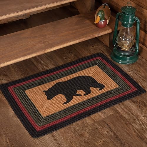 VHC Brands Wyatt - Alfombra de yute con diseño de oso con almohadilla de 20 x 30 pulgadas