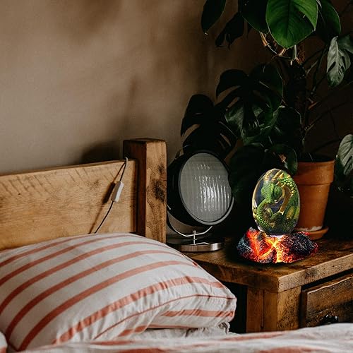 Miniatura 5 de Huevo de dragón, huevos de dragón de lava, escultura hecha a mano, recuerdo de dragón de cristal, adornos de dragón para Navidad, cumpleaños,