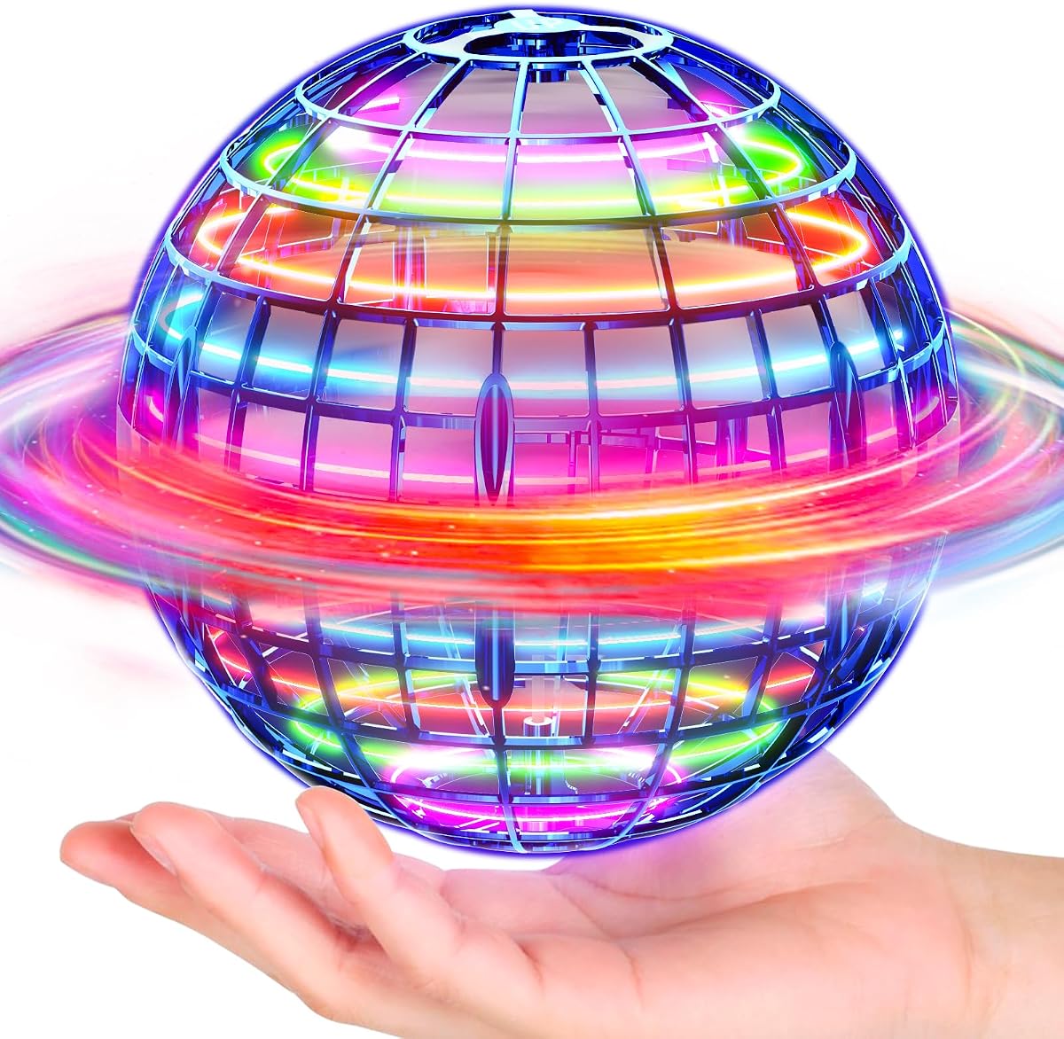 Ivtivfu Flying Orb Ball (Blue, 2026 Upgraded) with Dazzling Lights, Magic Hover Spinner, Cool Boomerang Drone, Floating Cosmic Globe, Kids Toys Gifts for 6 7 8 9 10 Year Old Boys Girls