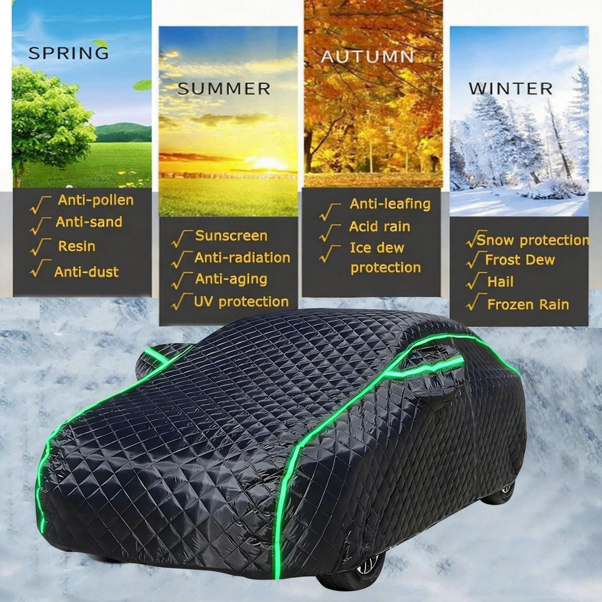Telo Antigrandine per Auto Per Renault Megane GT 2010-2024, Telo Copriauto da Esterno, Impermeabile,Copri Auto Anti Grandine, Anti-UV,Anti-Neve, Anti-Graffio-g387