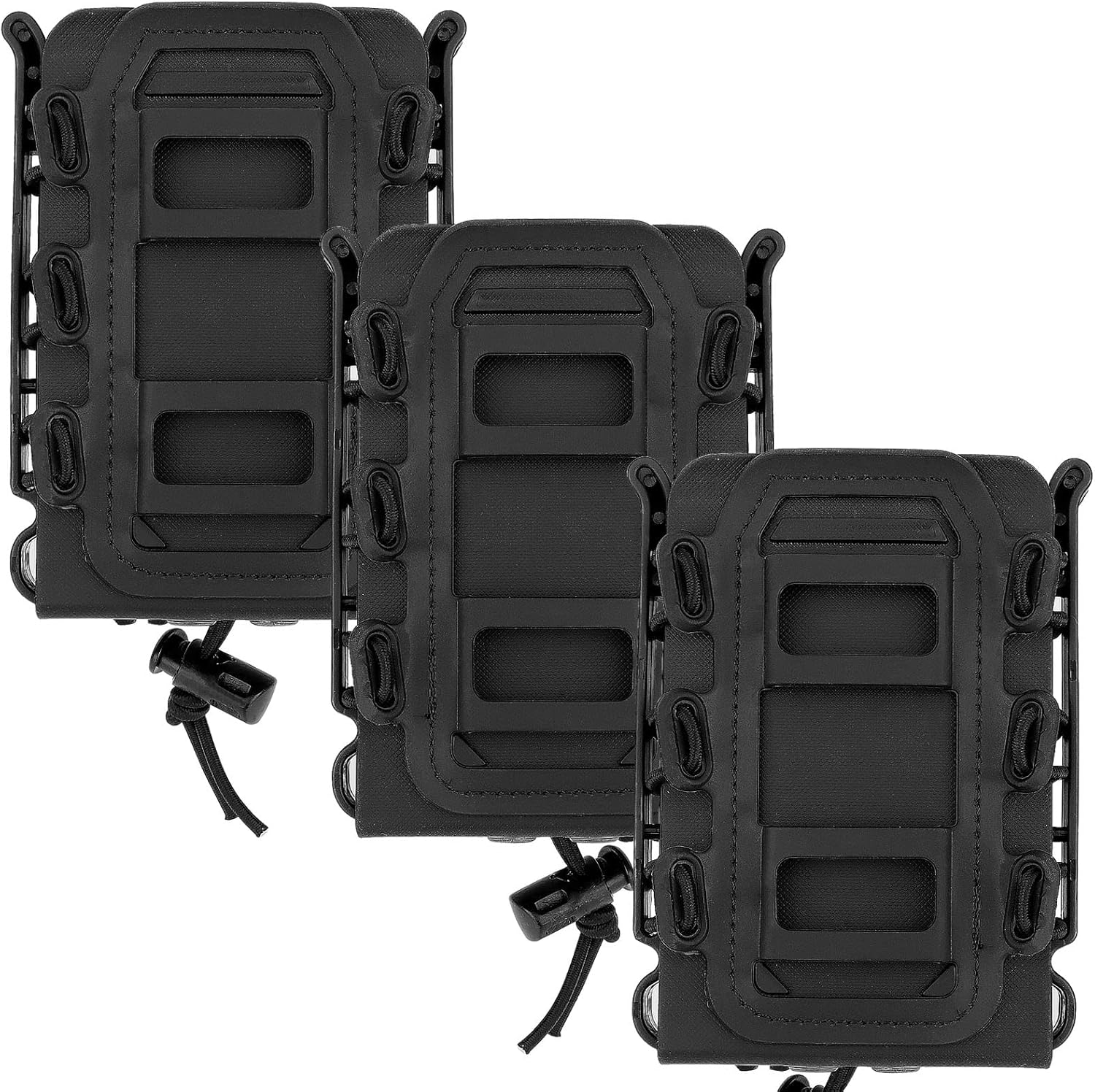 Fast Mag Pouch, 5.56/7.62mm Molle Magazine Pouches Carrier for Rifle, Pistol, Ak, M4, Ar15 and Outdoor Tactical Game, 3 Pack