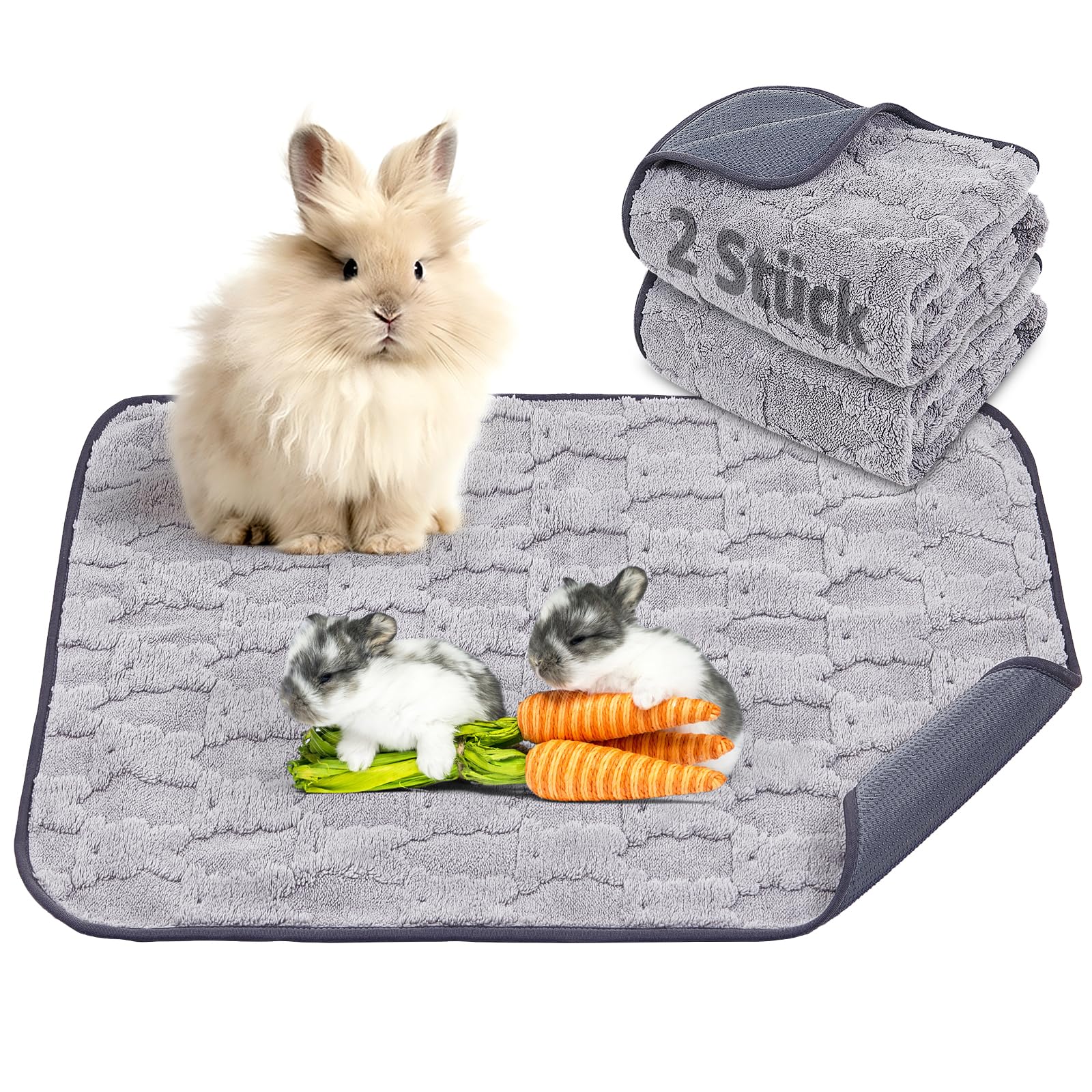 60x45cm Pipipads für Meerschweinchen & Pipi Matte für Kaninchen - Waschbare, saugstarke Unterlage mit rutschfester Unterseite für Hamster und alle Kleintiere Ideal für Käfig, Auto und Sofa