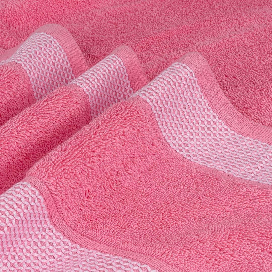 Casa Copenhagen Juego de 6 Toallas de baño 600 gsm, Rosa | Solitaire 100% algodón egipcio puro para baño, cocina y ducha: 2 toallas baño, 2 de mano, 2 paños (set regalo mujer y hombre)