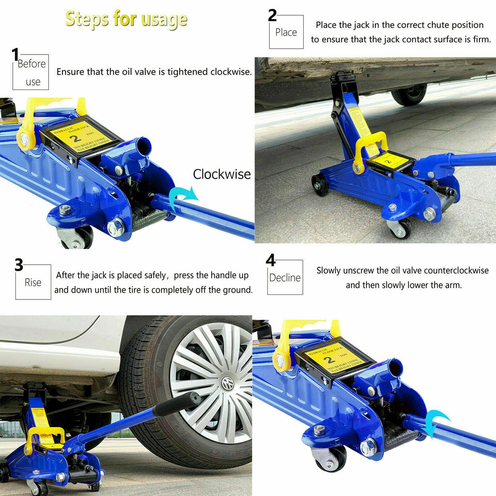 Cric Ciseau Professionnel 2T Renforcé pour Voiture/SUV/MPV avec Valise - Portée de Levage: 135-320mm