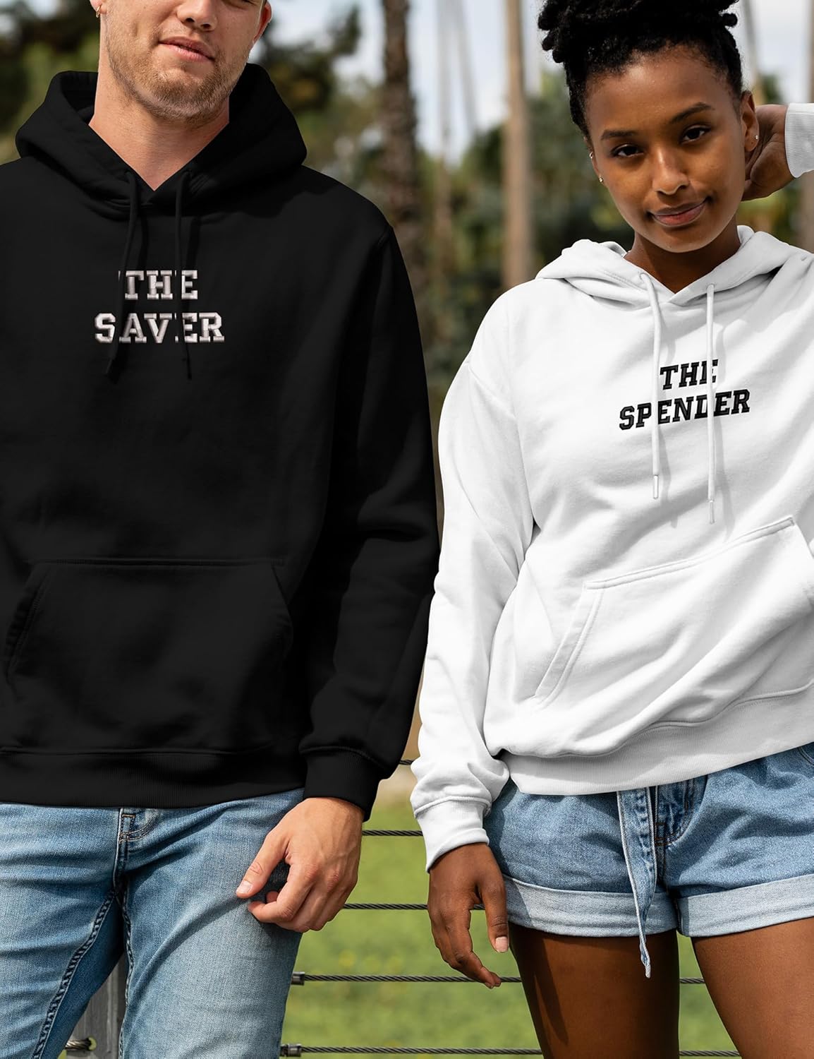 Embroidered Funny Relationship Dynamics Matching Hoodies for Couples – Couples Hoodies Viral Internet Slang & Personality Prints Multi - Image 5