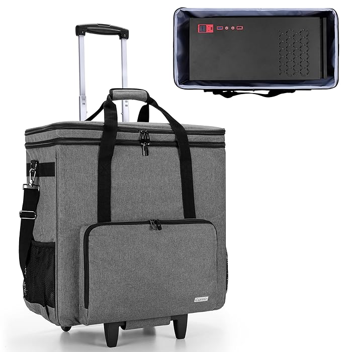Buy CURMIO Rolling Desktop Computer Carrying Case with Wheels, Double