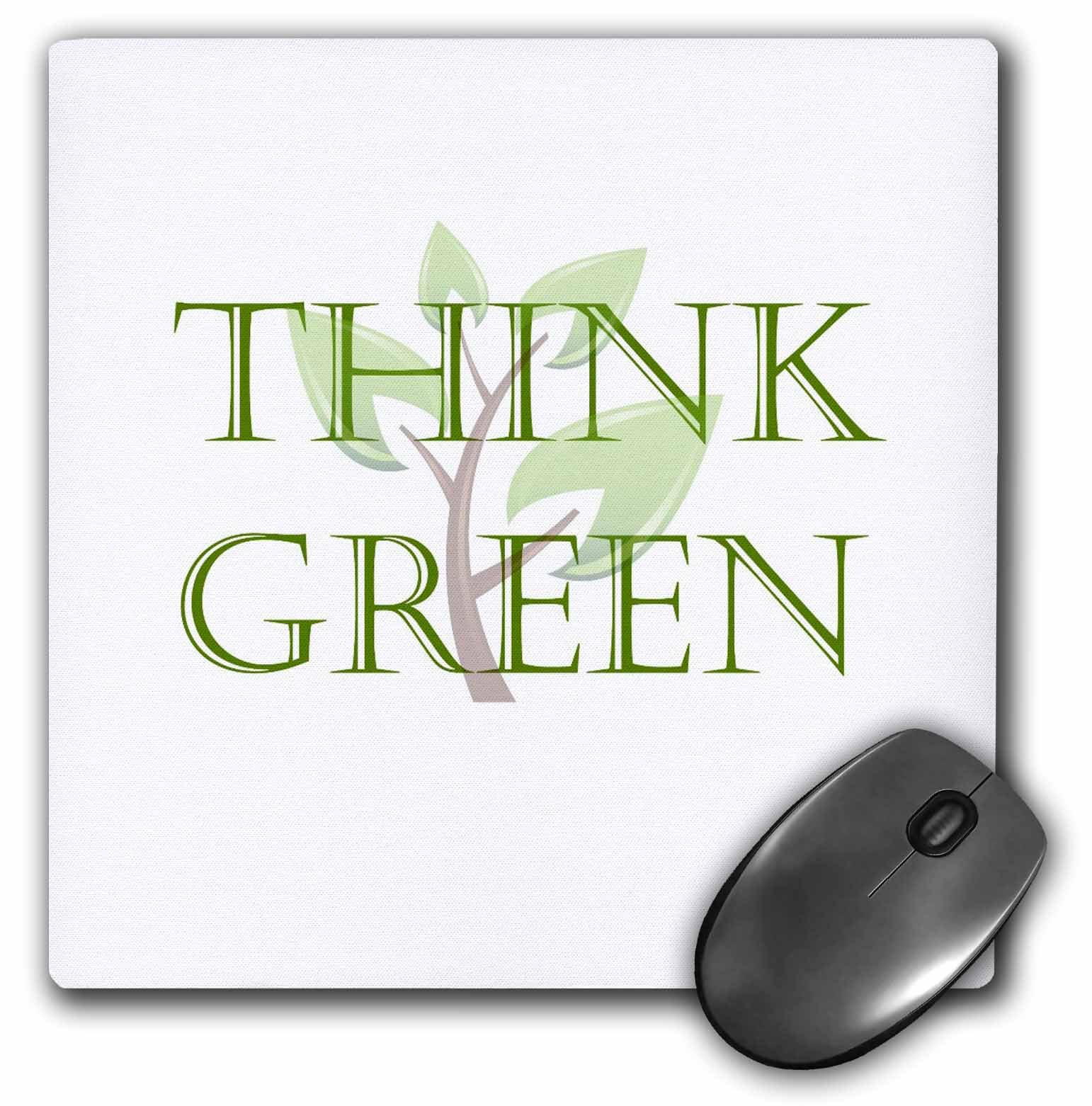 3dRose LLC 8 x 8 x 0.25 Inches Mouse Pad, Think Green Branch (mp_42796_1)