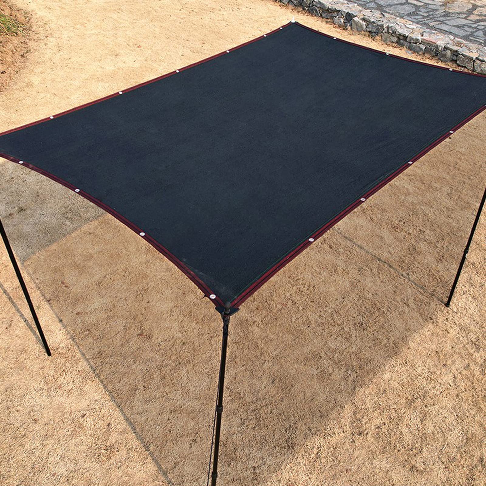 Red de Sombra de Jardín,Malla Sombreadora 90% Protección UV,Solar Sombra Paño Hdpe Transpirable de Secado Rápido,Malla de Sombreo Negro para Invernadero Porche Balcón Coche (5.5x6.5m)