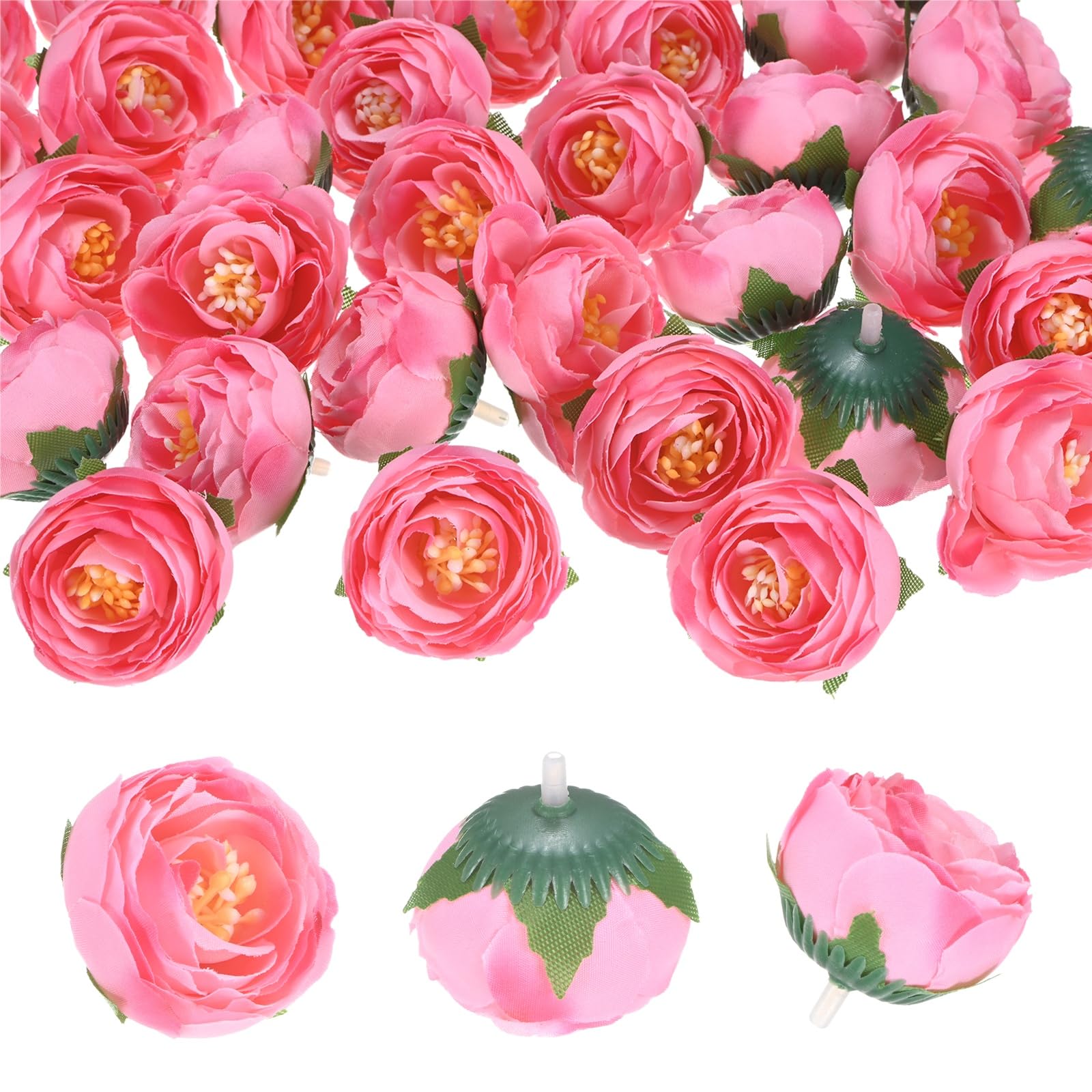 Mur de fleurs et loisirs créatifs réussis avec les têtes de camélia en soie rose M METERXITY