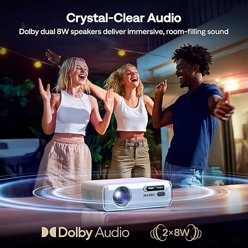 Miniatura 8 de Aurzen EAZZE - Proyector inteligente compatible con Google TV D1G 4K con WiFi y Bluetooth, enfoque automático y Keystone, Dolby Audio, Zoom,