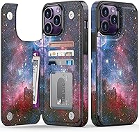 Vista 343 de LETO para iPhone 15 Pro Funda tipo cartera - Tapa tipo folio con patada - Diseños de moda - Tarjetero - Funda protectora para mujeres y niñas - 6.1