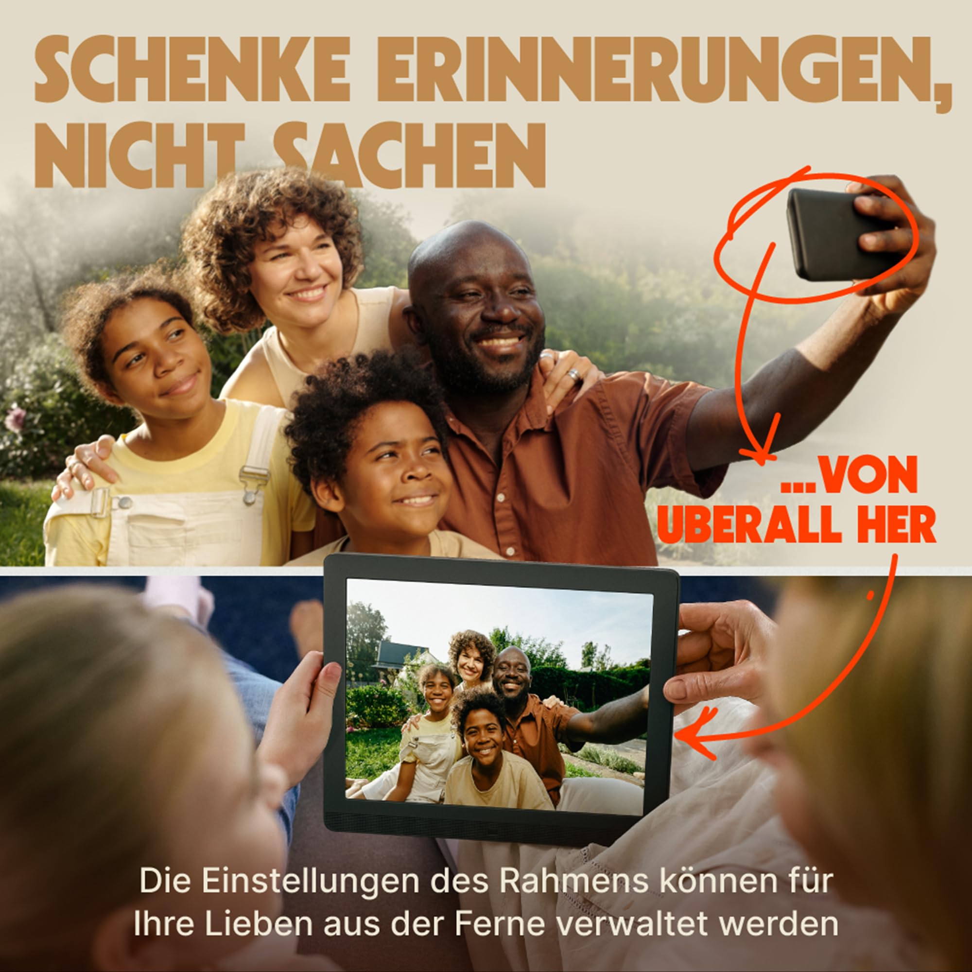 Pix Star - Digitaler Bilderrahmen 15 Zoll mit Bewegungsmelder - Elektronisches Smart Foto/Video-Album - Großes Format mit WiFi, USB, SD Karte - Mattes, Anti-Reflex Dispaly in 4/3-2 Jahre Garantie