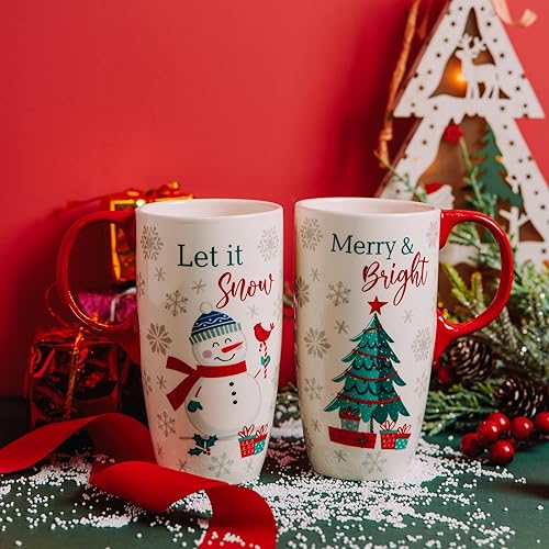 Miniatura 3 de Topadorn Taza de viaje de cerámica para café o té con tapa sellada de 17 onzas, con caja de regalo, 2 unidades