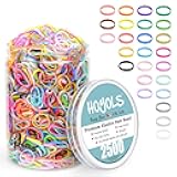 HOYOLS 2500 pcs Colorful Elastic Hair Rubber Bands, Small Hair Ties Accessories No Pull No Damage Stretch Holder for Girls Women TPU (25 Mixed Multi Hue)
