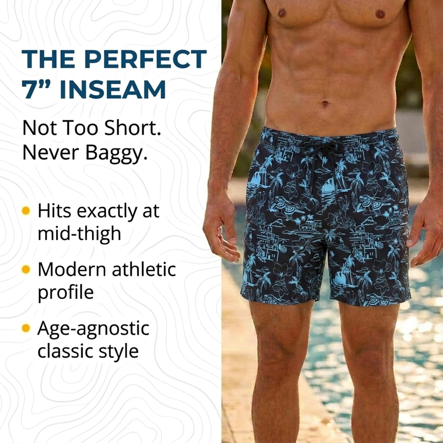 Kanu Surf Men’s 7” Quest Swim Trunks with Compression Liner & Pockets – UPF 50+ Quick-Dry Bathing Suit Shorts