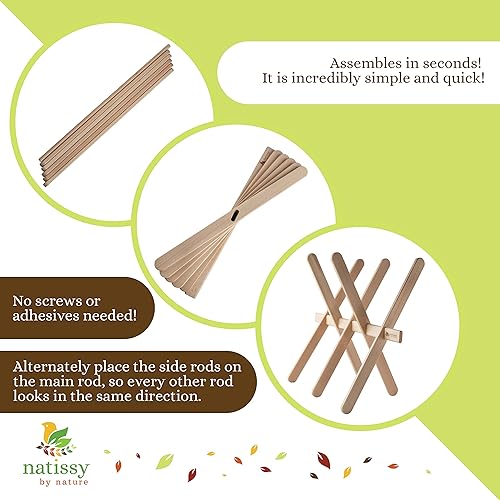 Miniatura 4 de Escurridor de platos de madera; estante de secado de madera para platos; escurridor de platos plegable de madera; escurridor de platos de madera