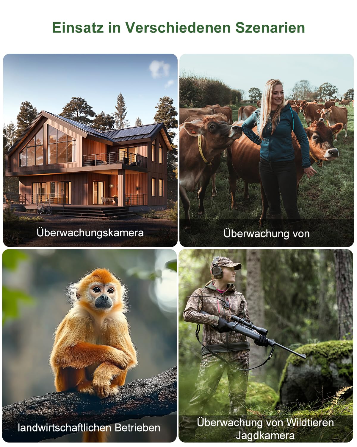 Wildkamera, 2.7K Video Wildtierkamera mit Bewegungsmelder, 0,1s Auslösezeit Wildcamera Jagdkamera Testsieger Nachtsicht mit 32G Speicherkarte IP66 Wasserdicht 120° Weitwinkel